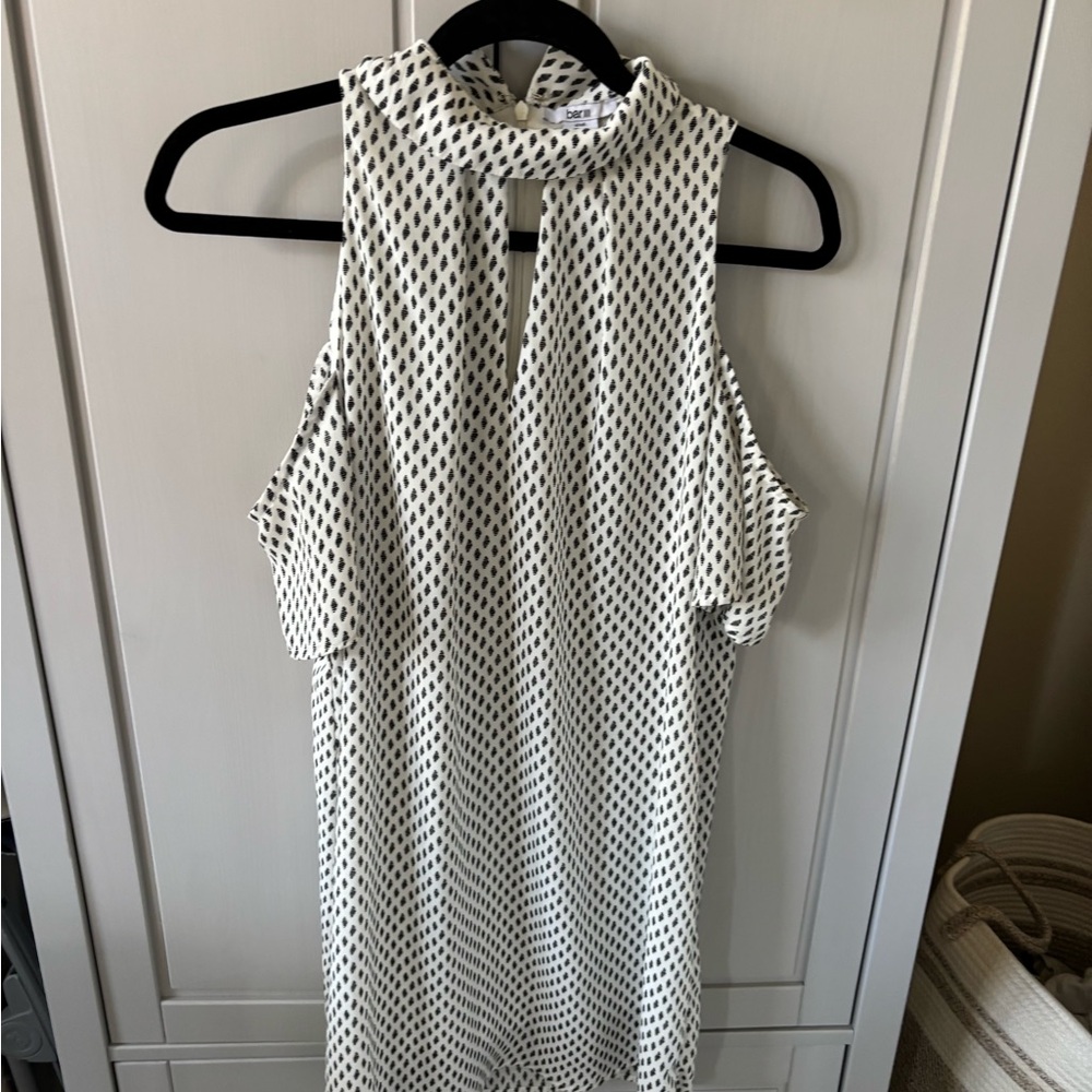 Bar III Black and White Backless Dress